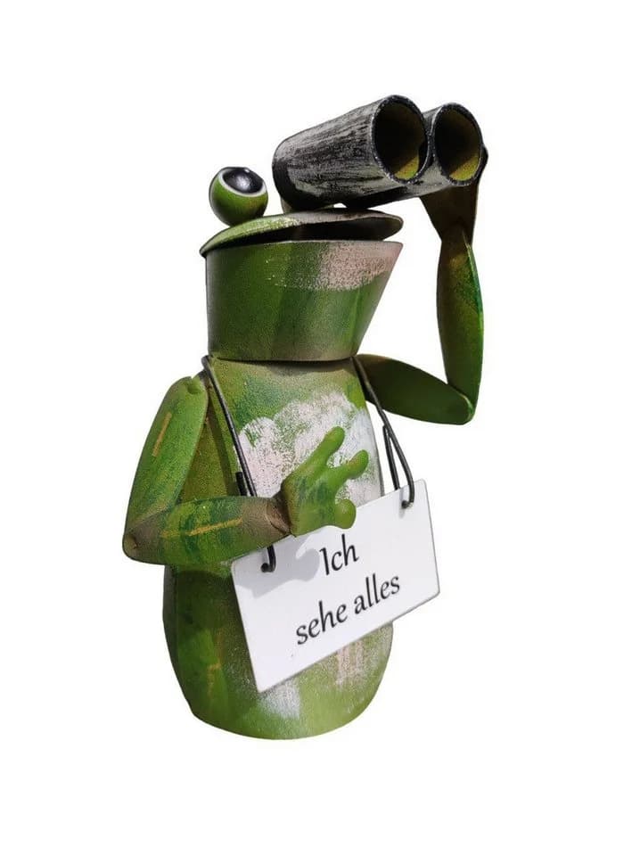 Deko-Impression Zaunfigur Frosch mit Fernglas Grün - Bild 2