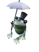 Deko-Impression Frosch Zaunhocker mit Zylinder und Schirm Bild 2