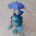 Deko-Impression Frosch Zaunhocker mit Zylinder und Schirm Bild 4