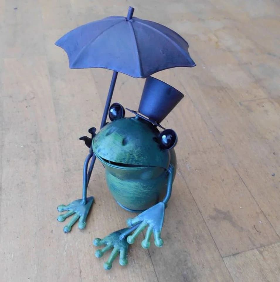 Deko-Impression Frosch Zaunhocker mit Zylinder und Schirm - Bild 4