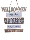 Deko-Impression Hängeschild Willkommen auf der Terrasse Bunt Bild 2