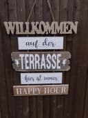 Deko-Impression Hängeschild Willkommen auf der Terrasse Bunt Bild 3
