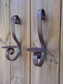 Deko-Impression Wandkerzenhalter 2er Set Eisen massiv dunkelbraun Bild 1