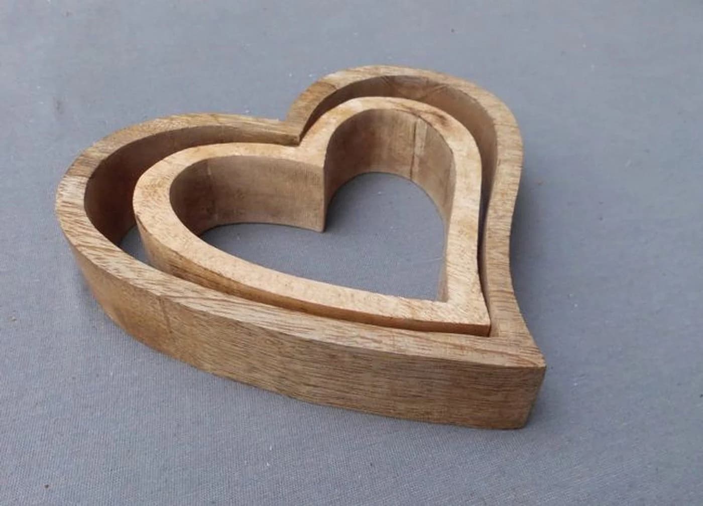 Deko-Impression Dekofigur Herzen Herzaufsteller Mango-Holz, fein geschliffen (2 St)