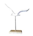 Deko-Impression Dekofigur Deko-Möwe Maritimes Deko-Objekt Aluminium + Holz massiv 25 cm Bild 2