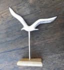 Deko-Impression Dekofigur Deko-Möwe Maritimes Deko-Objekt Aluminium + Holz massiv 25 cm Bild 3