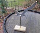 Deko-Impression Dekofigur Deko-Möwe Maritimes Deko-Objekt Aluminium + Holz massiv 25 cm Bild 4