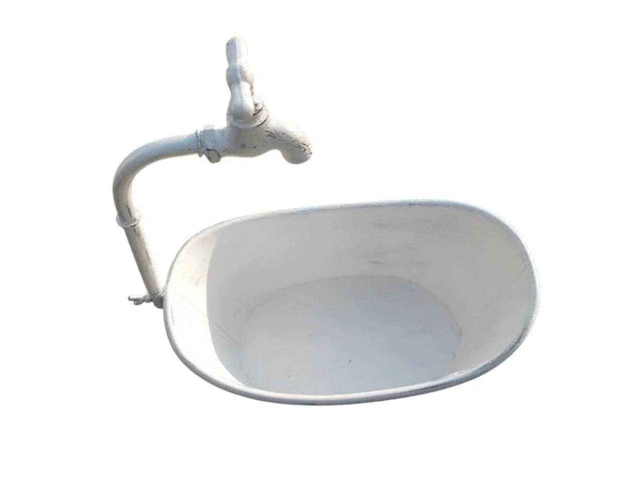 Deko-Impression Pflanzschale Wanne mit Deko-Wasserhahn weiß - Bild 2
