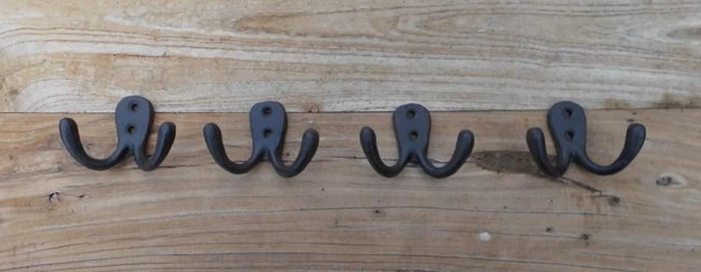 Deko-Impression Wandhaken 4er Set Gusseisen braun