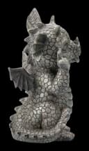 Figuren Shop GmbH Gartenfigur Drache schneidet Grimasse Grau Bild 3