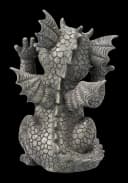 Figuren Shop GmbH Gartenfigur Drache schneidet Grimasse Grau Bild 4