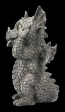 Figuren Shop GmbH Gartenfigur Drache schneidet Grimasse Grau Bild 5