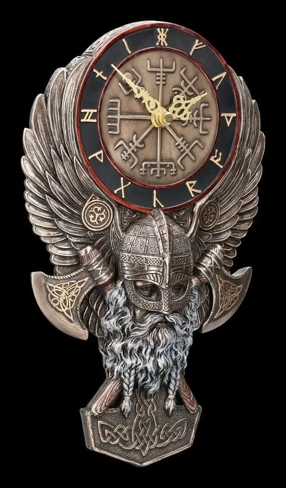 Figuren Shop GmbH Wanduhr Wikinger Vegvisir Veronese Dekoration