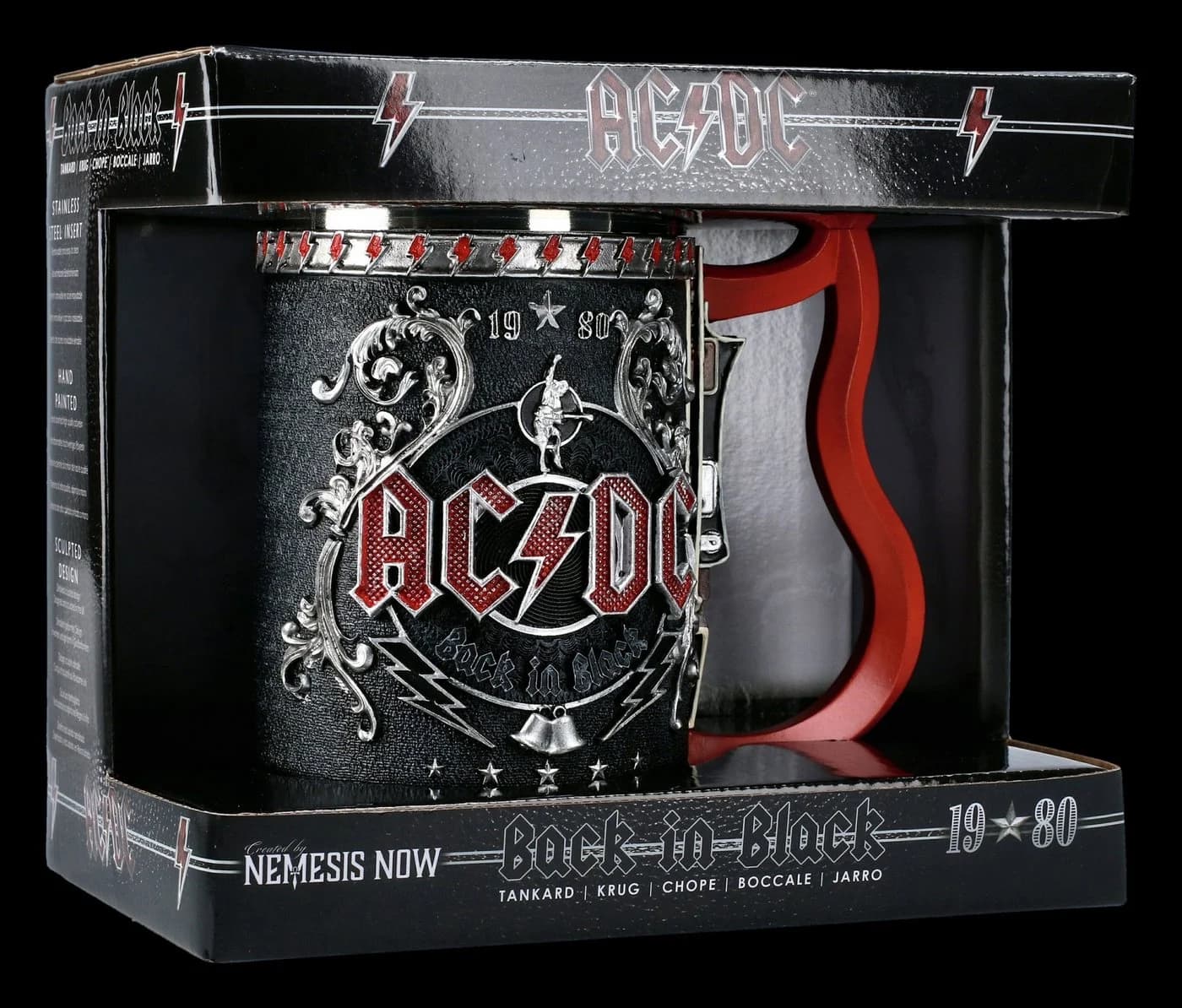 AC/DC Bierkrug Back in Black Metall & Kunststein
