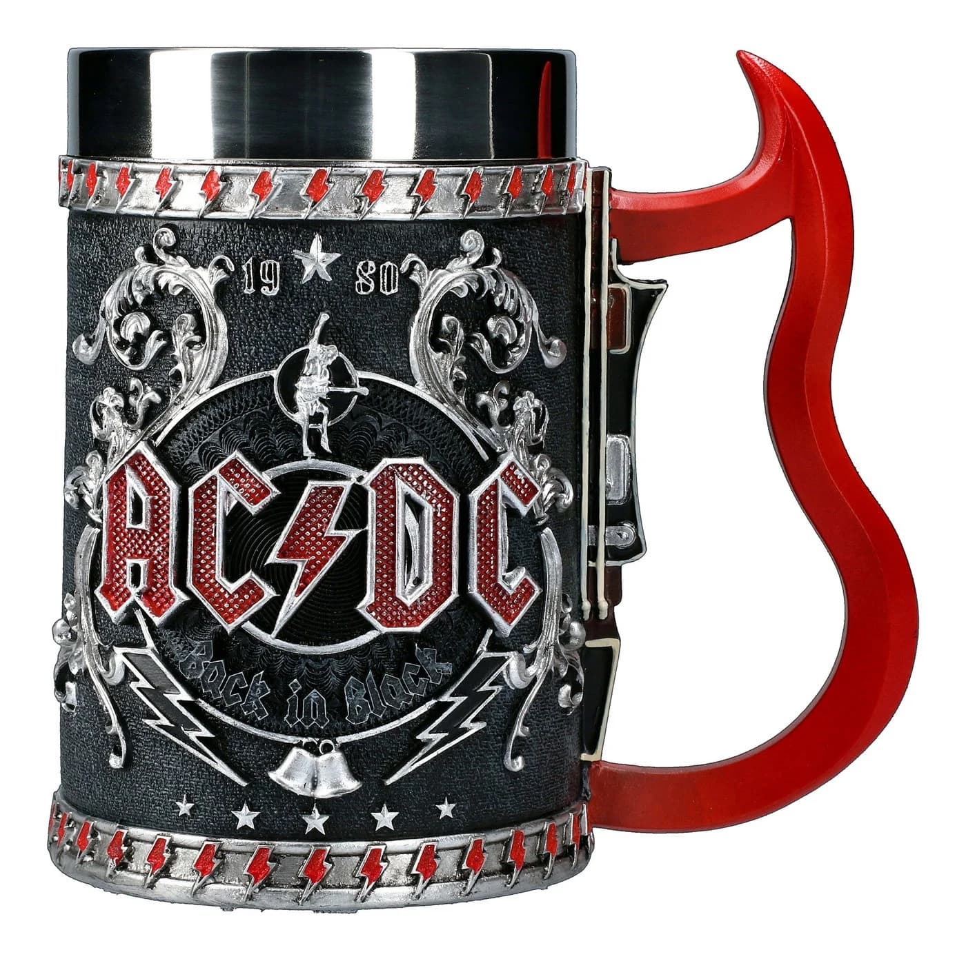 AC/DC Bierkrug Back in Black Metall & Kunststein - Bild 2