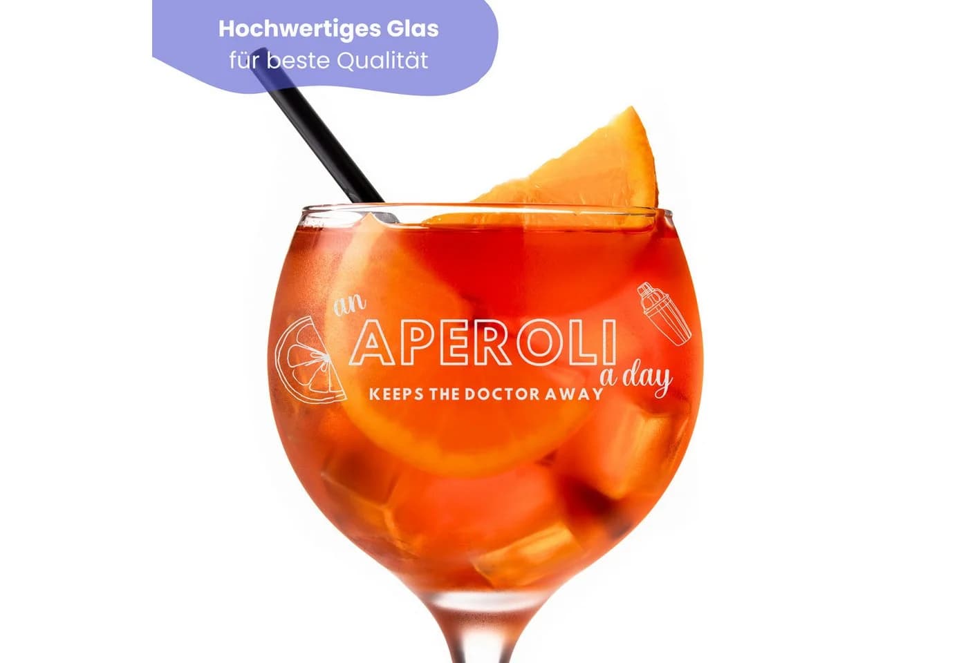 Lasernauten Aperitifglas Spritz Glas mit Gravur 630 ml
