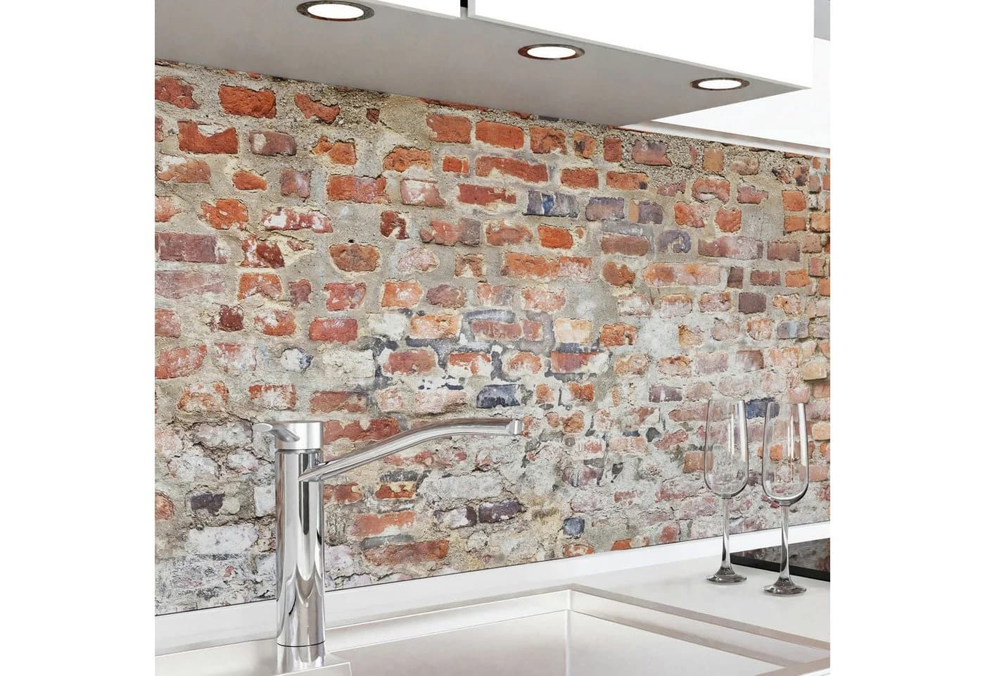 danario Küchenrückwand Folie selbstklebend Matt Alte Ziegelmauer Spritzschutz - Bild 2