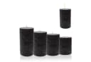 Candelo Stumpenkerze Kerzen Ambiente Rustic - Schwarz - 4er Set 12cm Bild 1