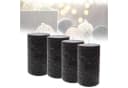Candelo Stumpenkerze Kerzen Ambiente Rustic - Schwarz - 4er Set 12cm Bild 2