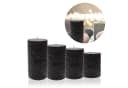Candelo Stumpenkerze Kerzen Ambiente Rustic - Schwarz - 4er Set 12cm Bild 3