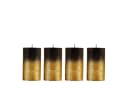 Candelo Stumpenkerzen 4er Set Schwarz-Gold 12cm 54h Adventskerzen Bild 2