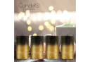Candelo Stumpenkerzen 4er Set Schwarz-Gold 12cm 54h Adventskerzen Bild 4