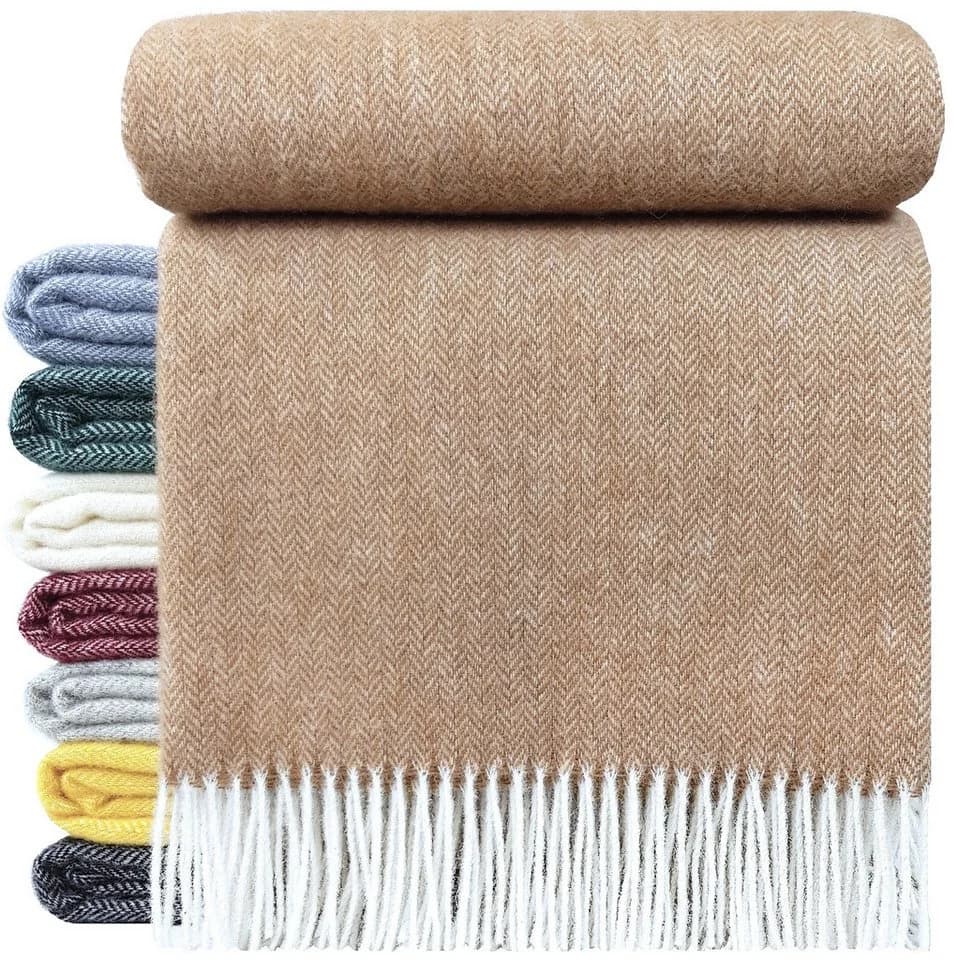 STTS Wolldecke TIROL A 100 % Schurwolle Beige/Braun - Bild 2
