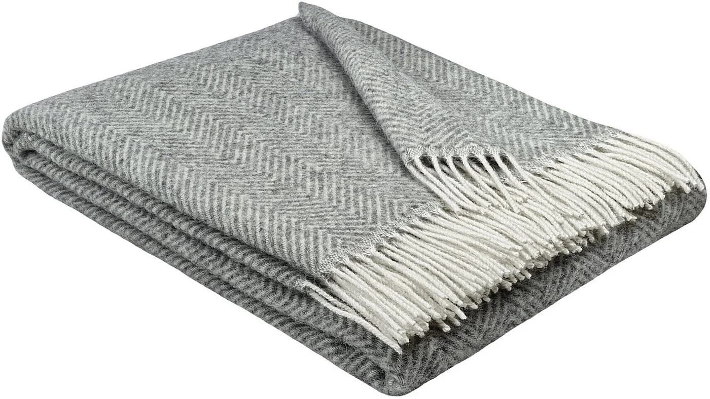 STTS Wolldecke TIROL M 100% Schurwolle Grau 140x200cm - Bild 5