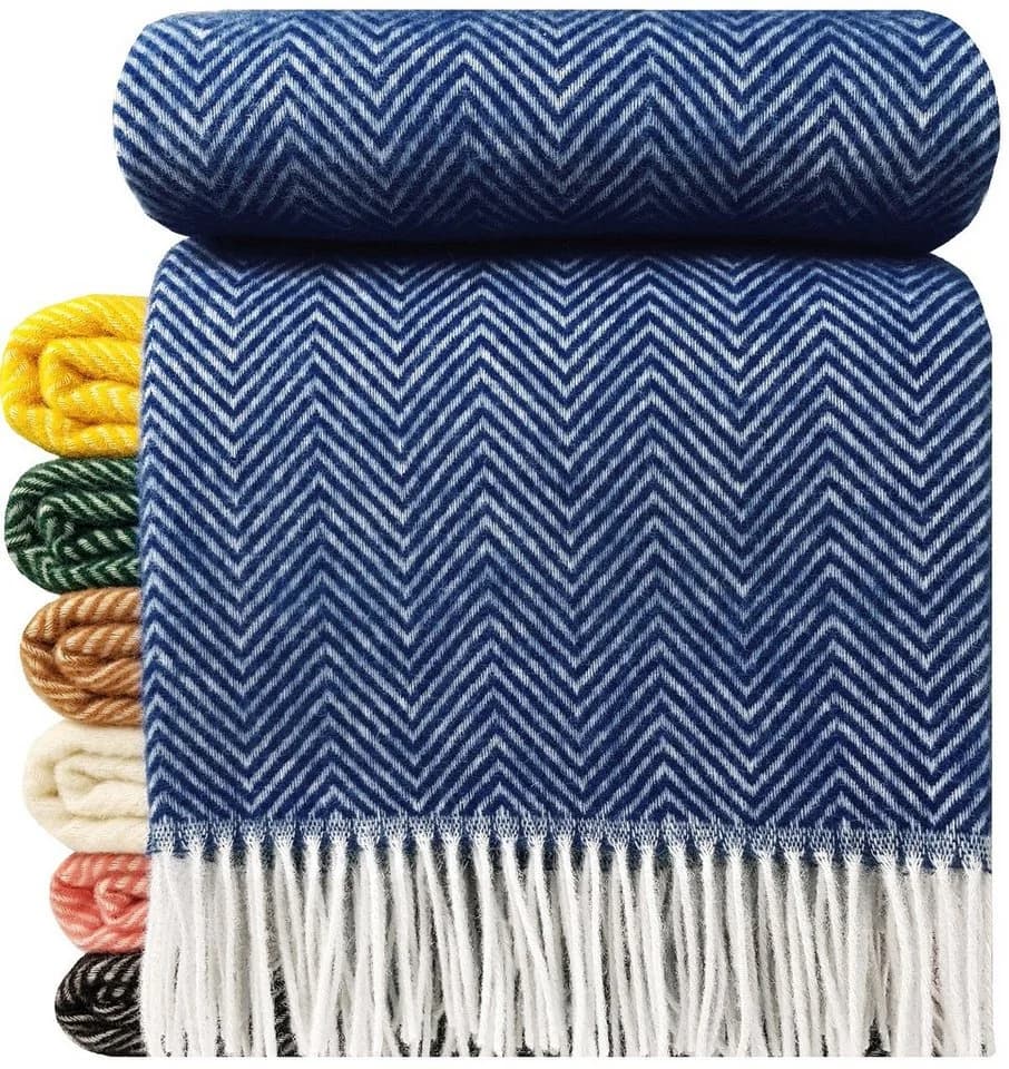 STTS Wolldecke TIROL M 100 % Schurwolle Blau - Bild 2