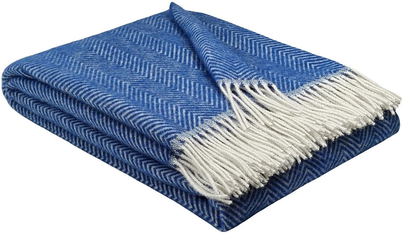 STTS Wolldecke TIROL M 100 % Schurwolle Blau - Bild 5