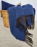 STTS Wolldecke TIROL 100% Schurwolle Braun-Blau Bild 3