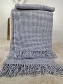 STTS Wohndecke PALMERA Plaid Kuscheldecke Weiß-Hellblau Bild 1