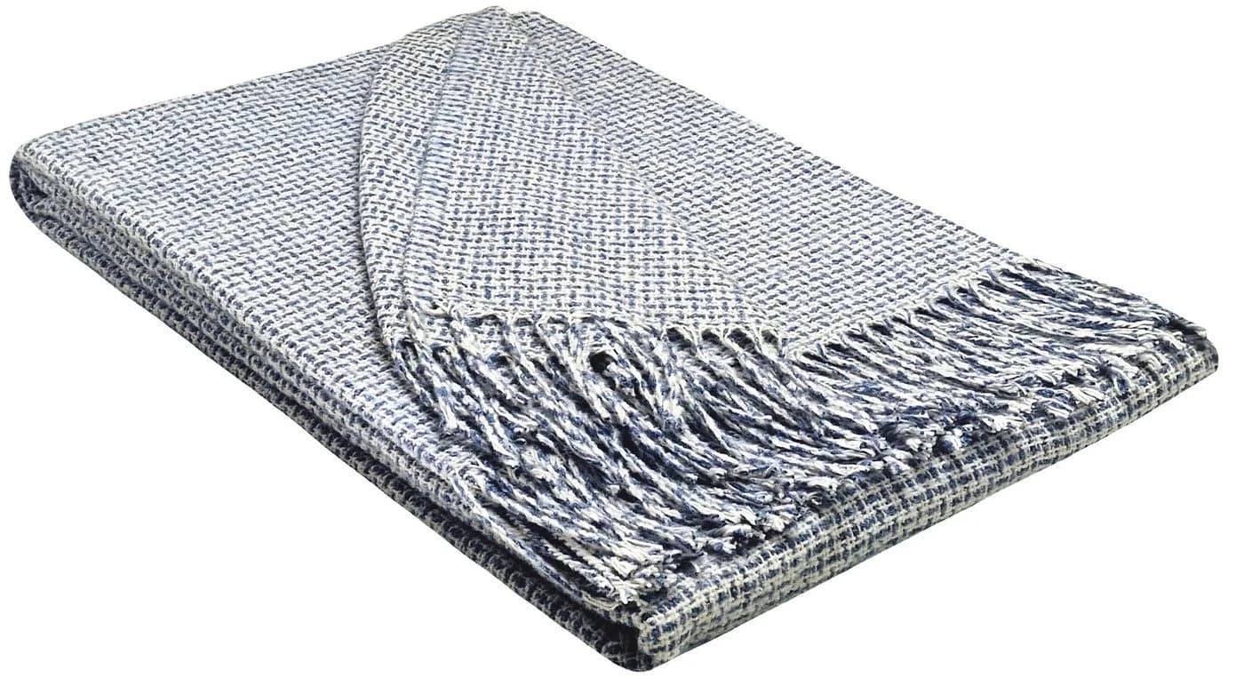 STTS Wohndecke PALMERA Plaid Kuscheldecke Weiß-Hellblau - Bild 2