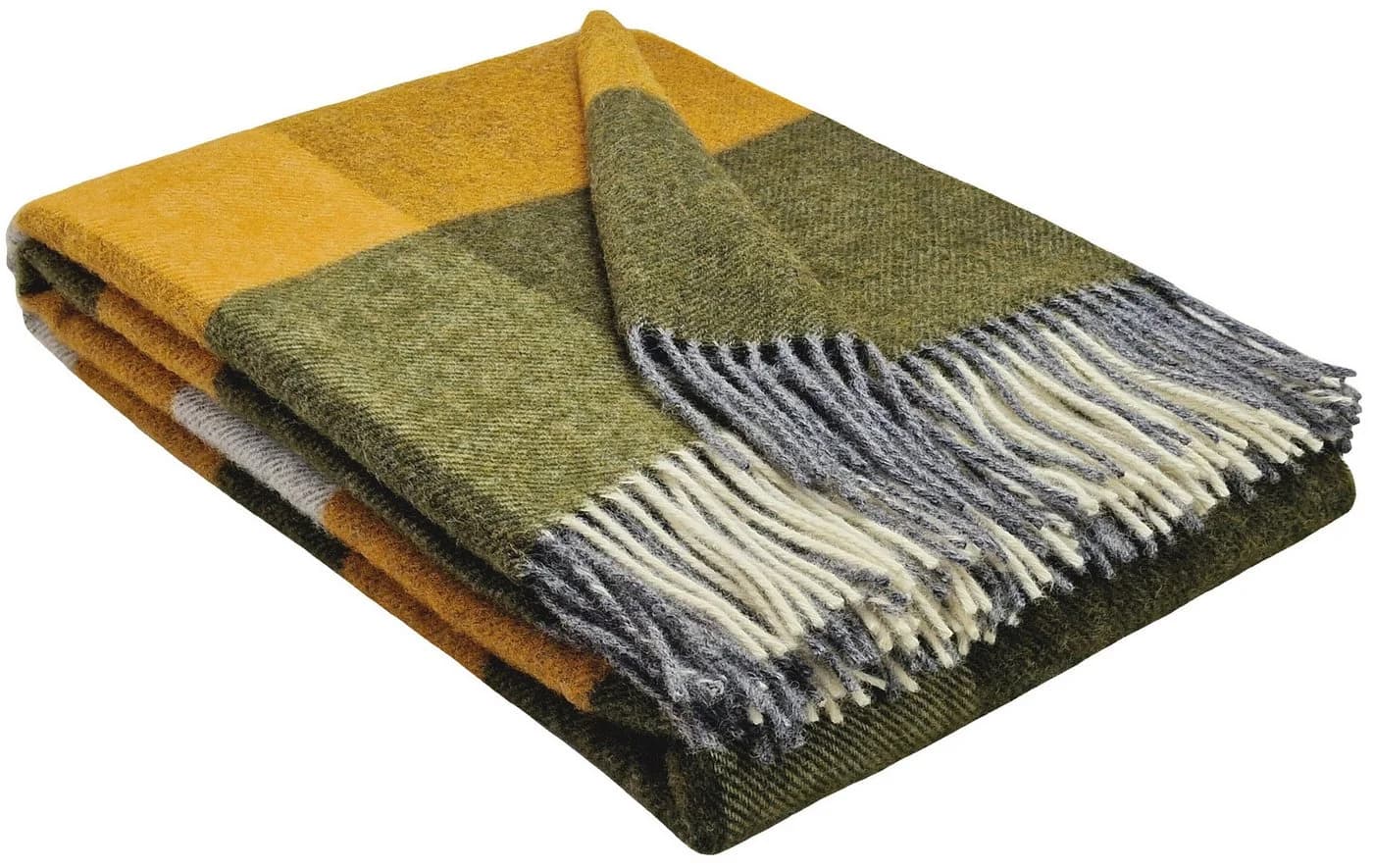 STTS Wolldecke TIROL 100% Schurwolle Beige/Grün/Weiß - Bild 2
