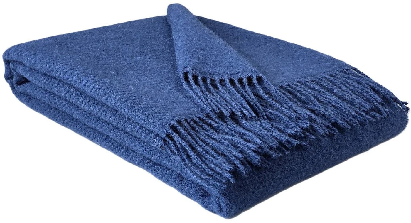 STTS Wolldecke TIROL M 100% Schurwolle Blau - Bild 2
