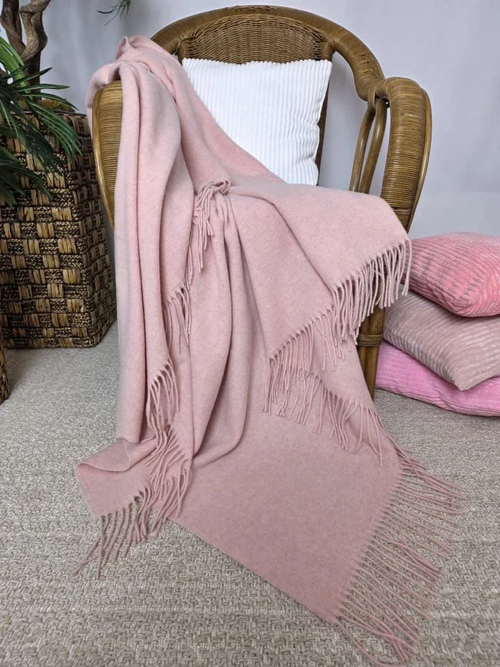 STTS Wolldecke Merinowolldecke Plaid Faro Rosa