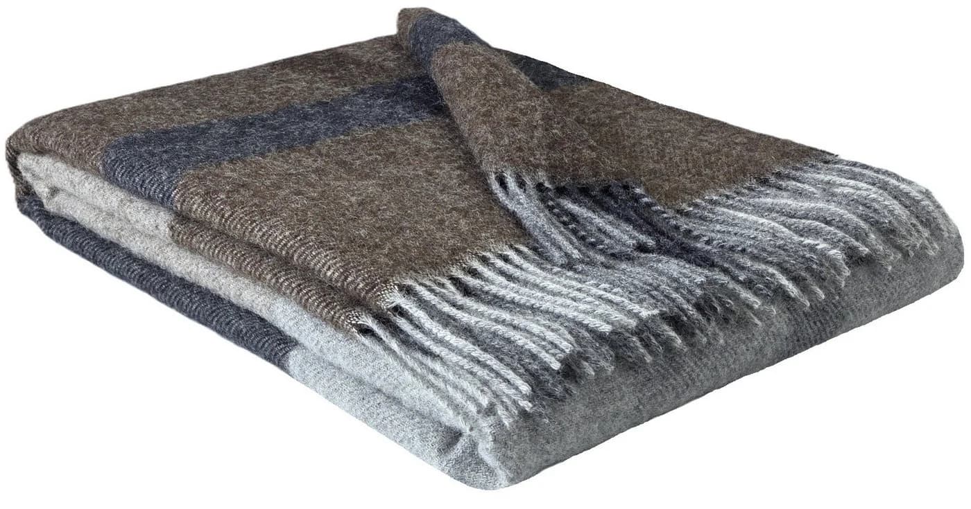 STTS Wolldecke TIROL 100% Schurwolle Beige/Braun/Grau - Bild 2