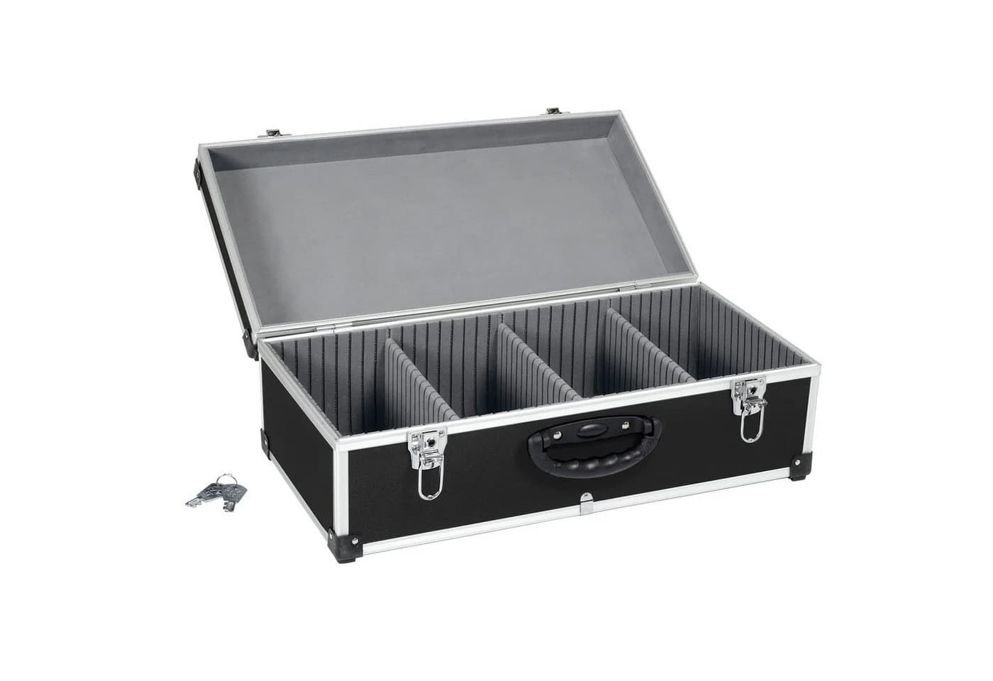 anndora CD-Koffer Alukoffer für 80 CDs Schwarz mit Neopren-Innenfutter - Bild 2