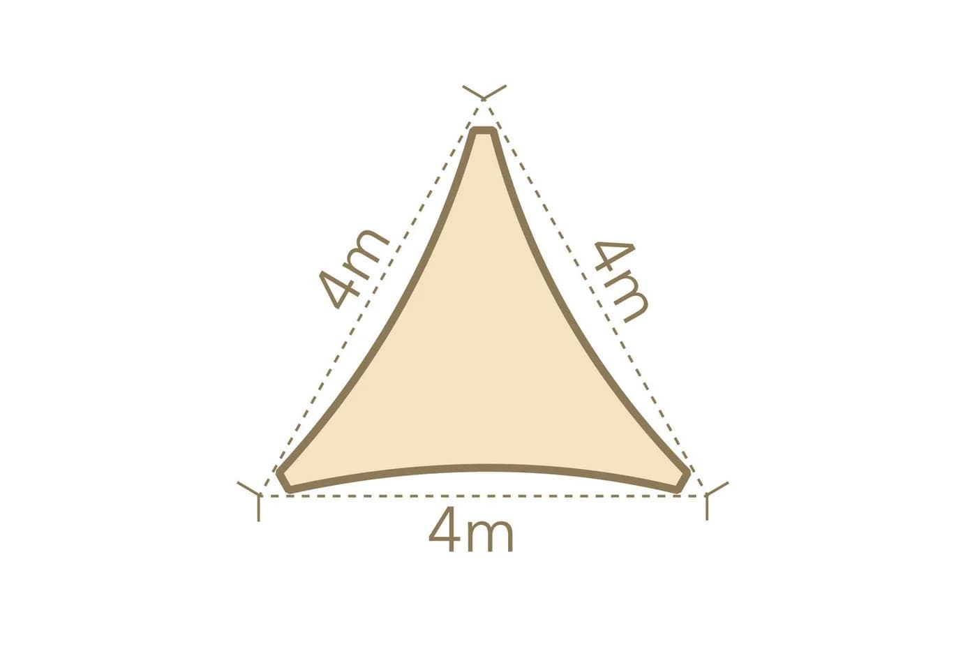 anndora Sonnensegel 4x4x4m Dreieck Beige UV-Schutz HDPE
