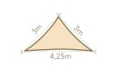 anndora Sonnensegel Tarp 3x3x4,25m HDPE rechtwinkliges Dreieck Beige Bild 1