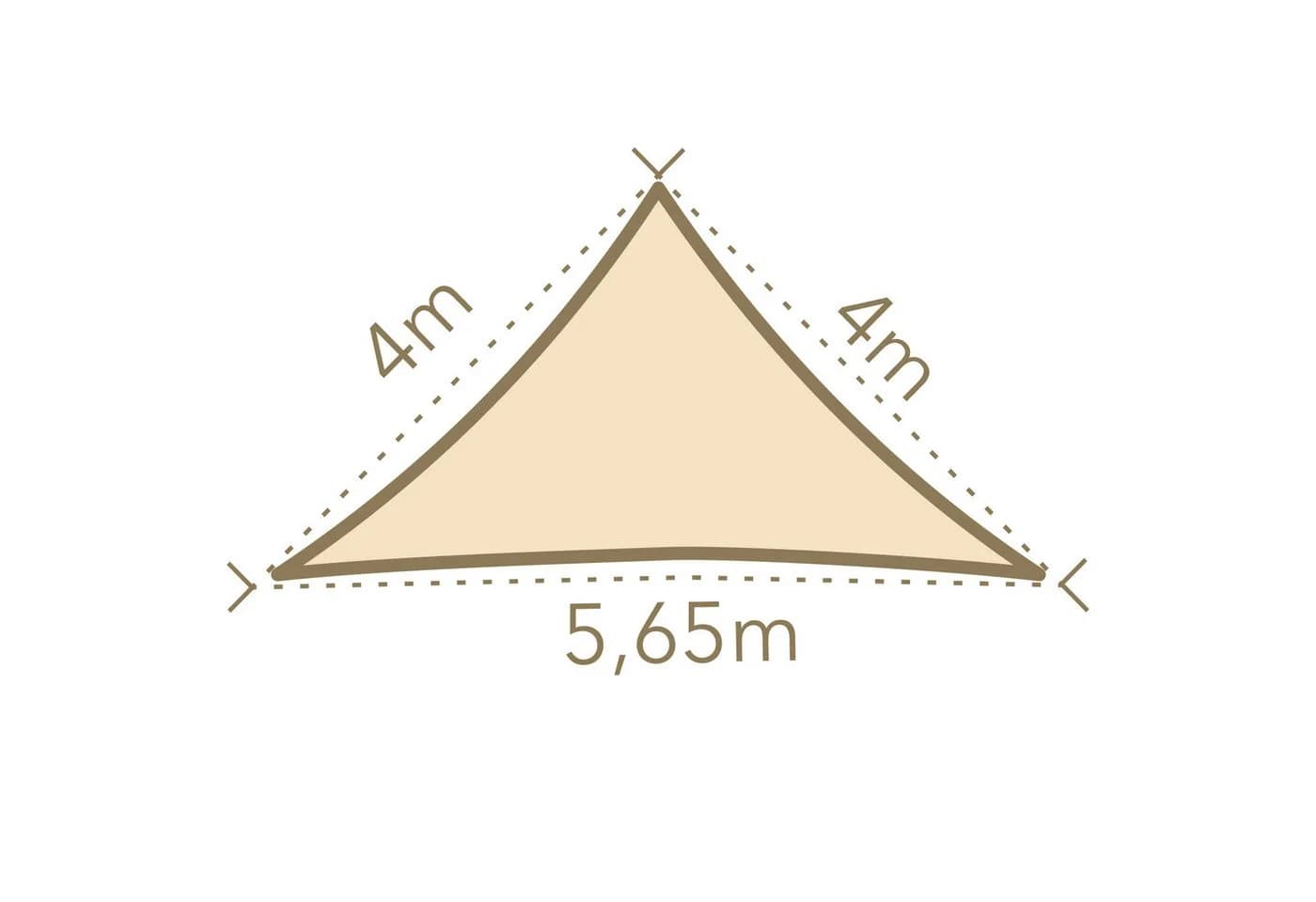 anndora Sonnensegel rechtwinkliges Dreieck HDPE UV-Schutz beige