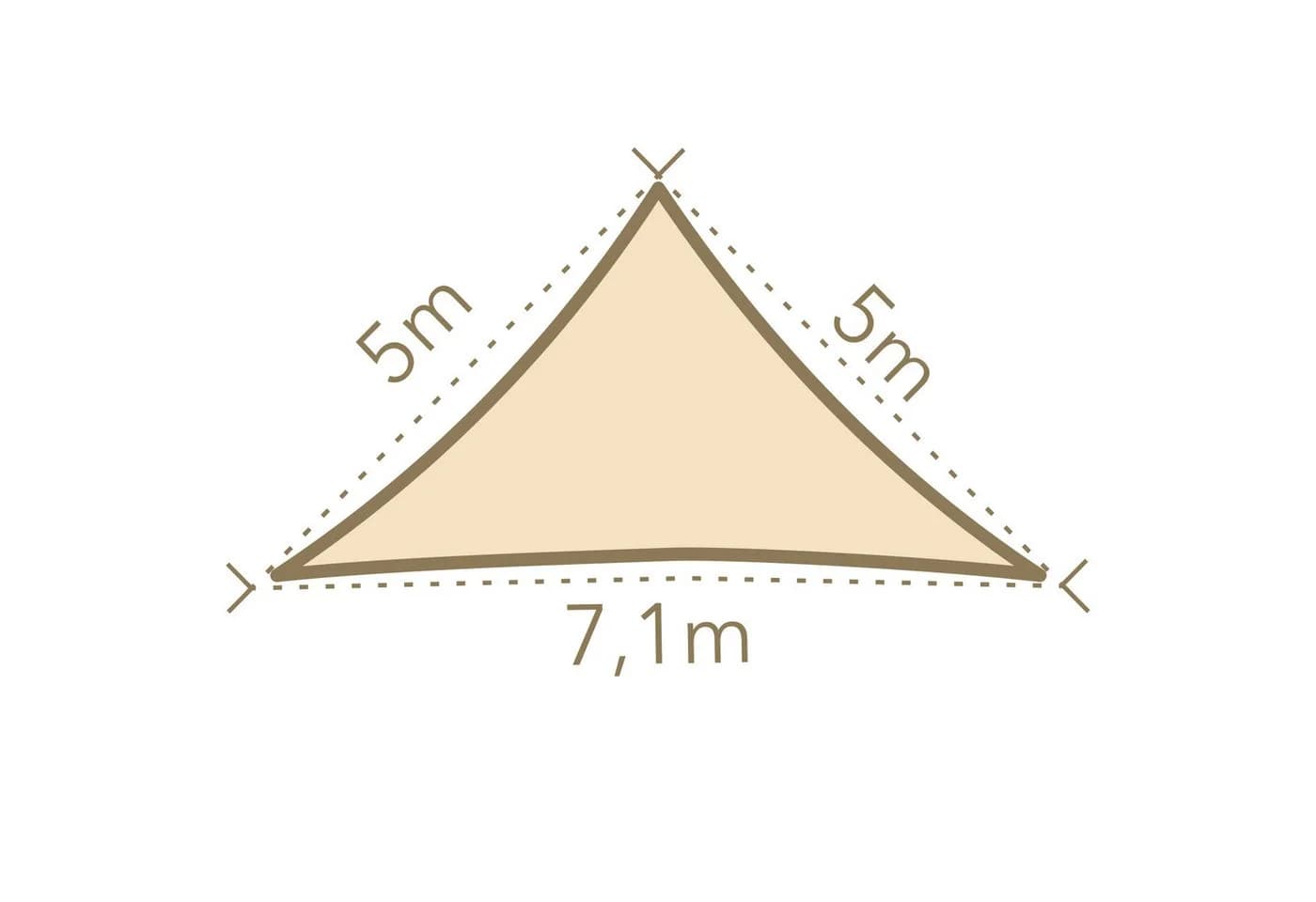 anndora Sonnensegel 5x5x7m Dreieck Beige UV-Schutz