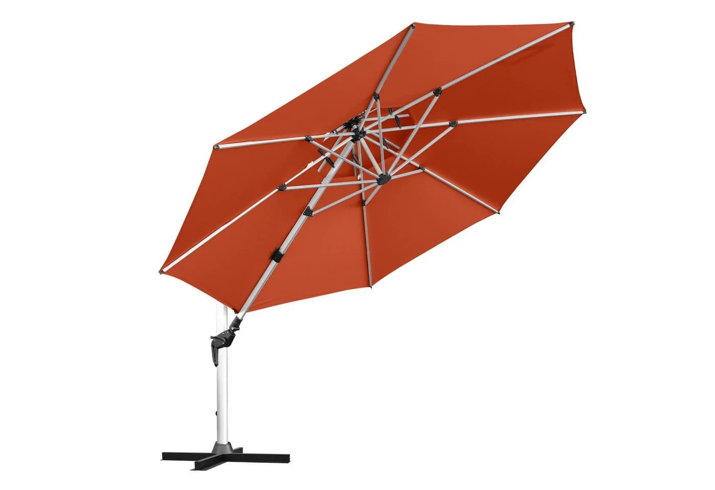 anndora Ampelschirm 4m Aluminium Sonnenschirm mit Kurbel & Winddach - Bild 2