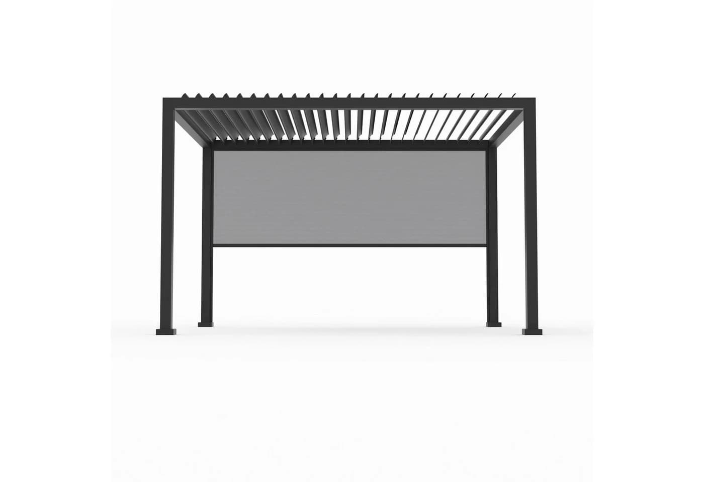 anndora Aluminium Pergola mit Lamellendach und Rollo anthrazit
