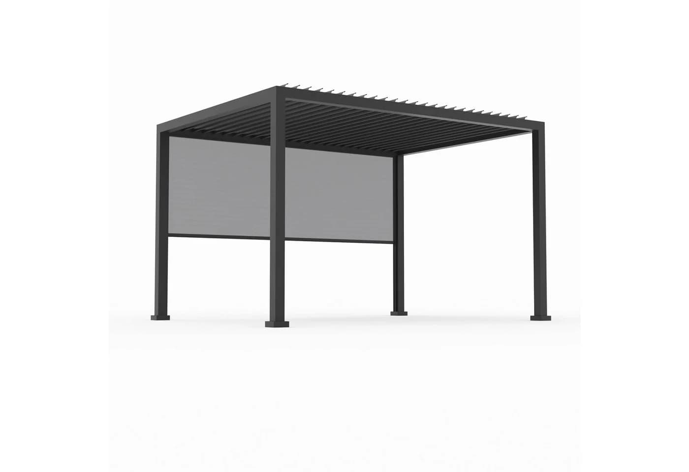anndora Aluminium Pergola mit Lamellendach und Rollo anthrazit - Bild 2