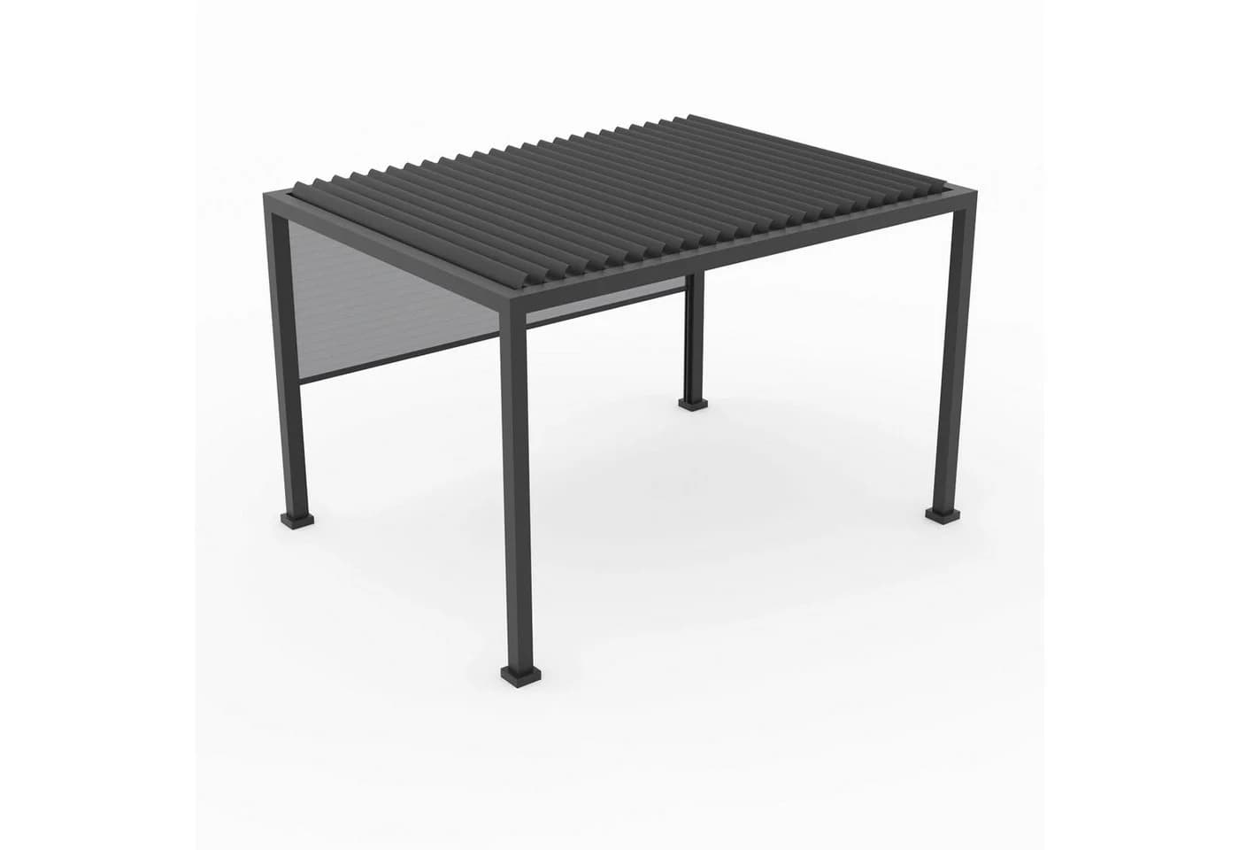 anndora Aluminium Pergola mit Lamellendach und Rollo anthrazit - Bild 4