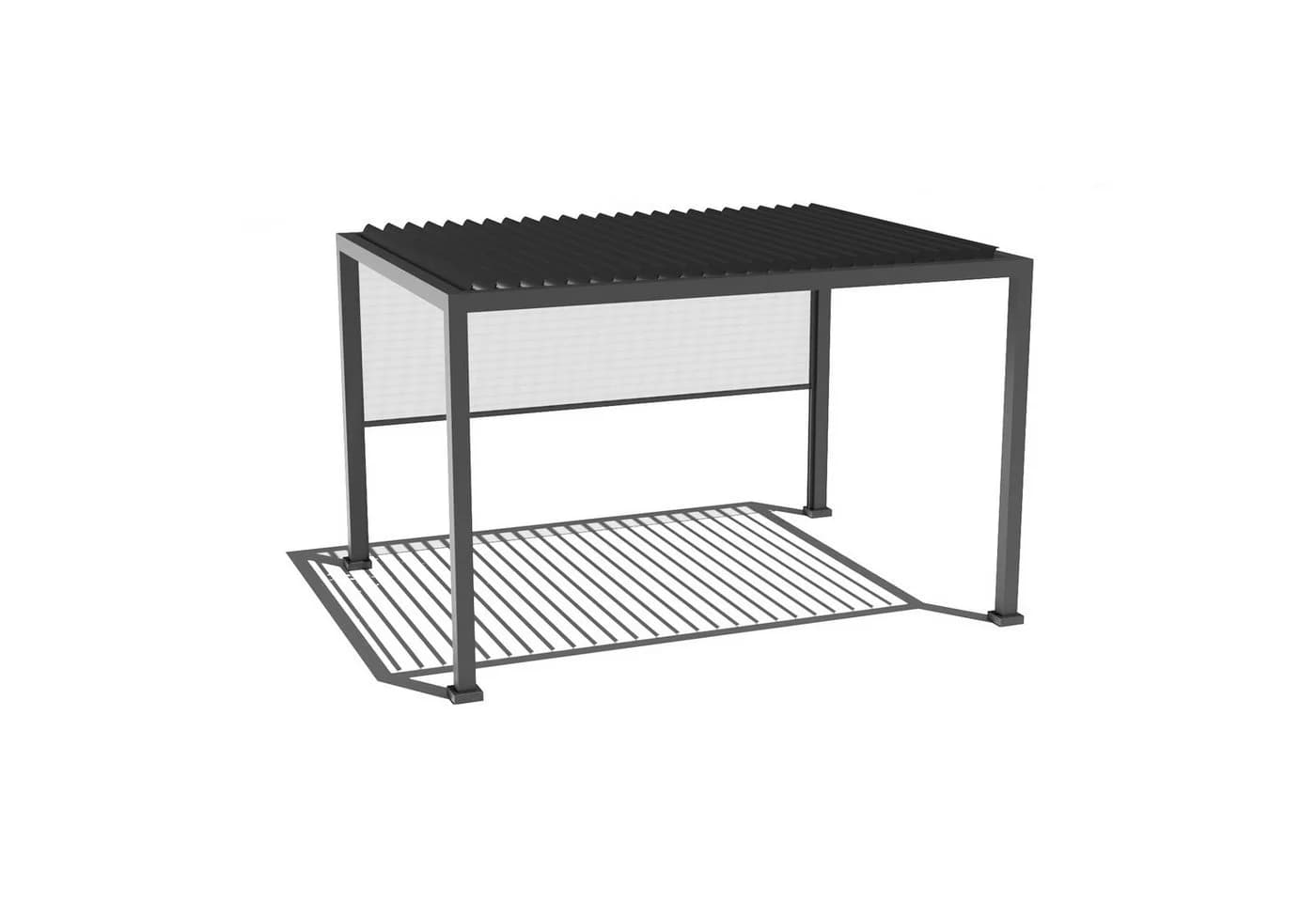 anndora Aluminium Pergola mit Lamellendach und Rollo anthrazit - Bild 5