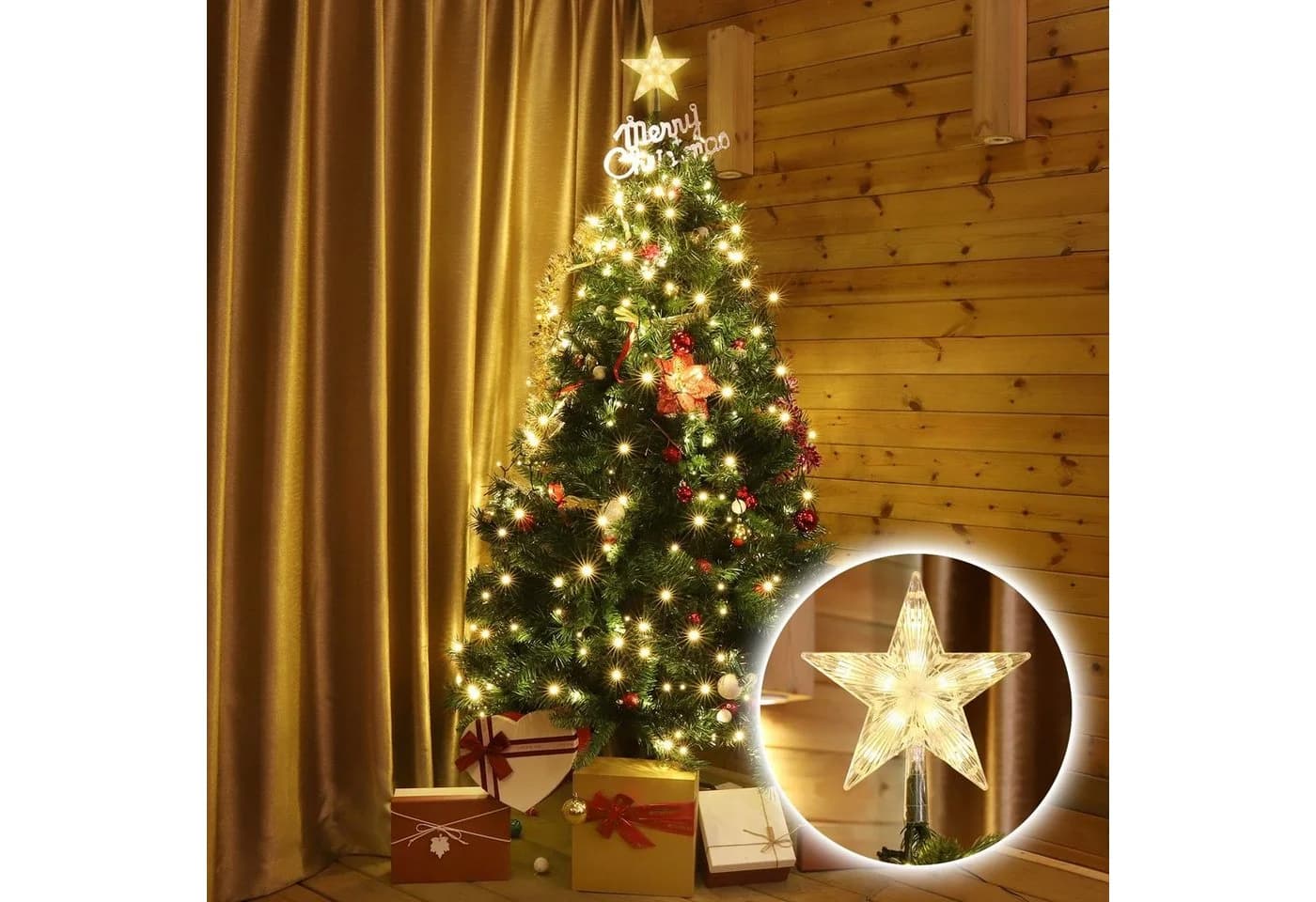 Salcar LED-Lichterkette 1,5m-3m Weihnachtsbaum Lichterkette LED mit 9 Beleuchtungsmodi und Memory-Funktion - Bild 3