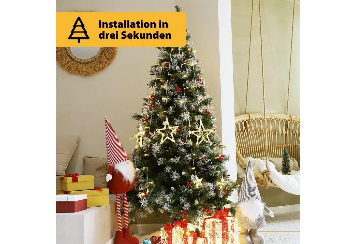 Salcar LED-Lichterkette Weihnachtsbaum 10m Warmweiß mit Fernbedienung - Bild 4