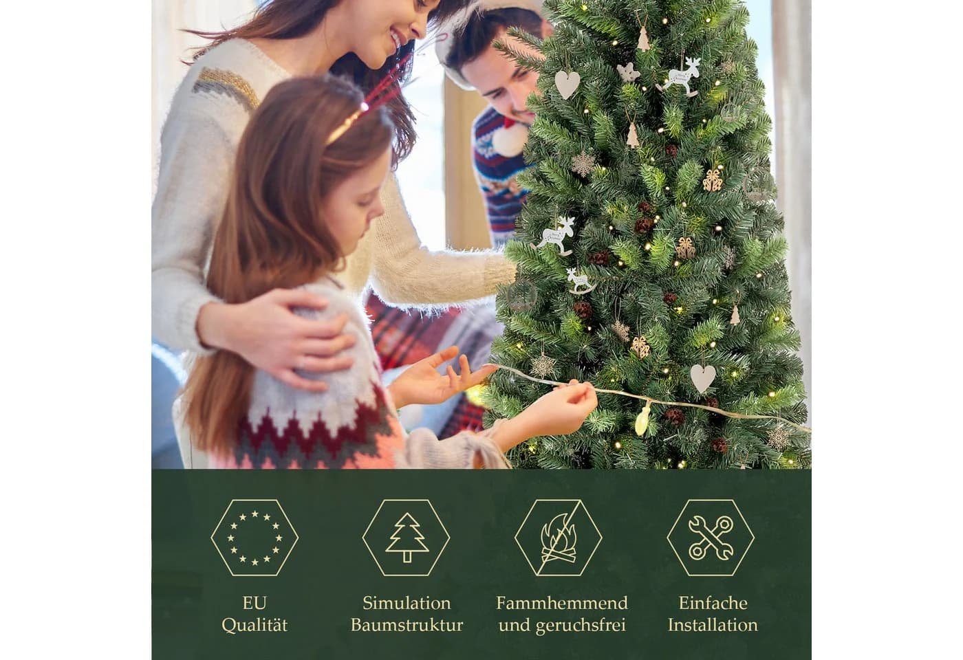 Salcar Künstlicher Weihnachtsbaum 180 cm mit 618 PVC Nadeln - Bild 5